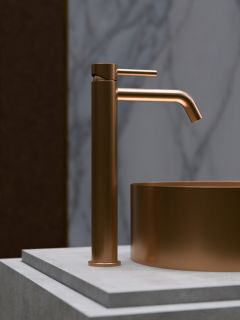 Смеситель для раковины высокий Knotlor SS-21/RB, бронза